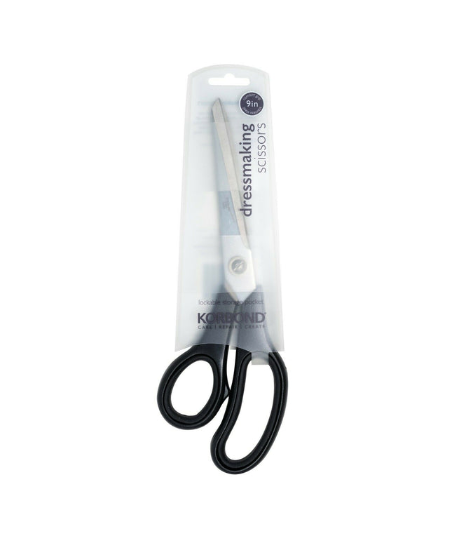 KORBOND Black 9" Dressmaking Scissors with Comfort Grip Stainless Steel 110353