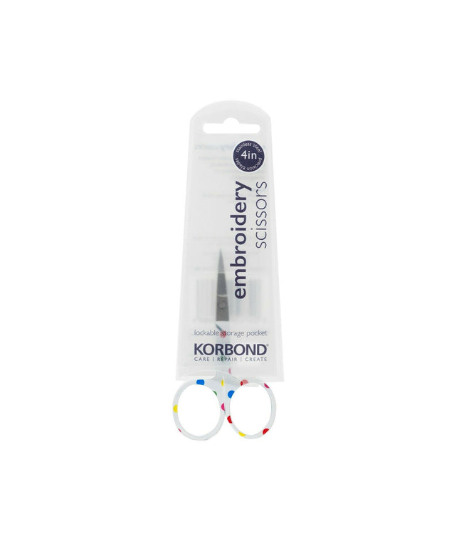 KORBOND 4" Embroidery Scissors Colourful Dots Needlework Quilting Sewing 110368
