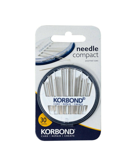 KORBOND 30 Piece Compact Needles Set Assorted Most Popular Sizes 110251