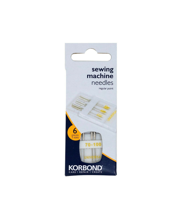 KORBOND 6 Pieces Sewing Machine Needles 3 Sizes for Light & Heavy Fabrics 110262