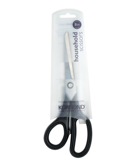 KORBOND 8" Household General Purpose Scissors Soft Grip Ambidextrous 110354