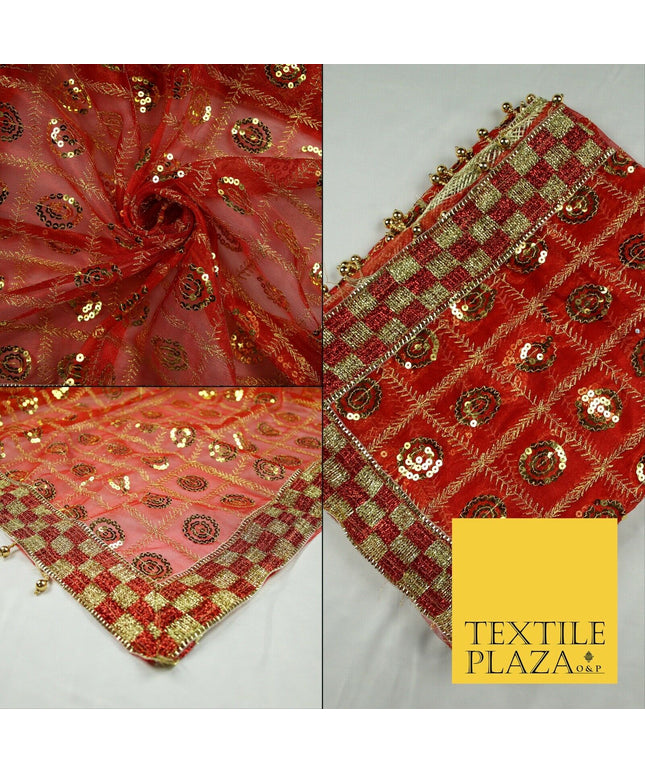 Mata Ki Chunni Embroidery Golden Border Devi Mata Pooja Chunri Puja Hindu Maiyan