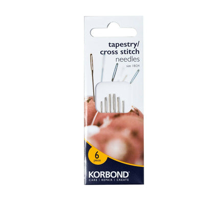 KORBOND 6 Pieces Tapestry / Cross Stitch Needles Size 18/24 Canvas Wool 110245