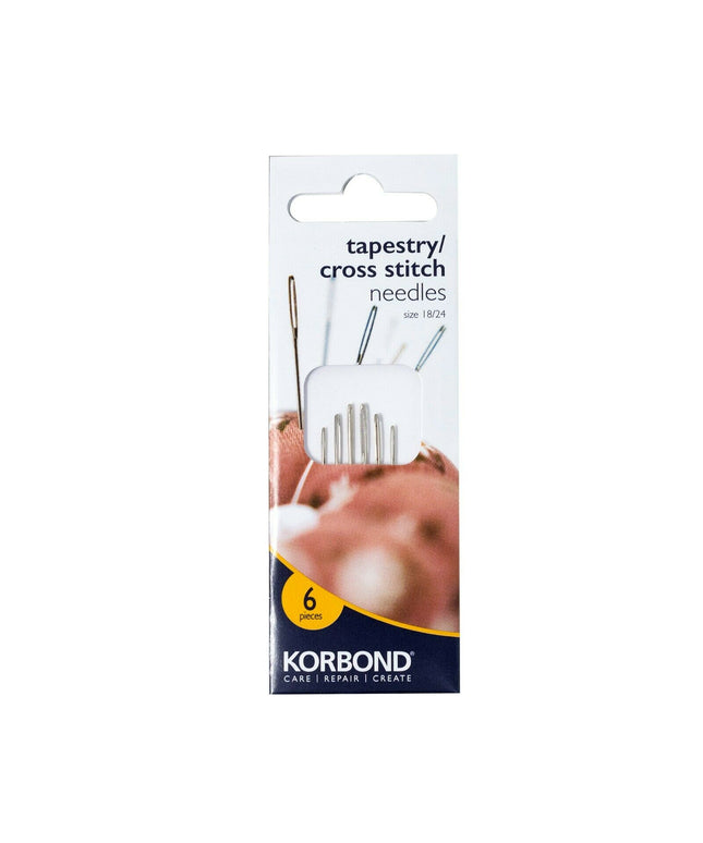 KORBOND 6 Pieces Tapestry / Cross Stitch Needles Size 18/24 Canvas Wool 110245