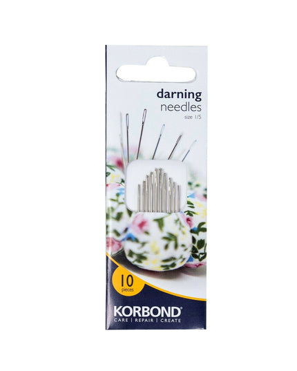 KORBOND 10 Pieces Darning Needles Size 1/5 Long Eye Sewing Craft Wool 110242