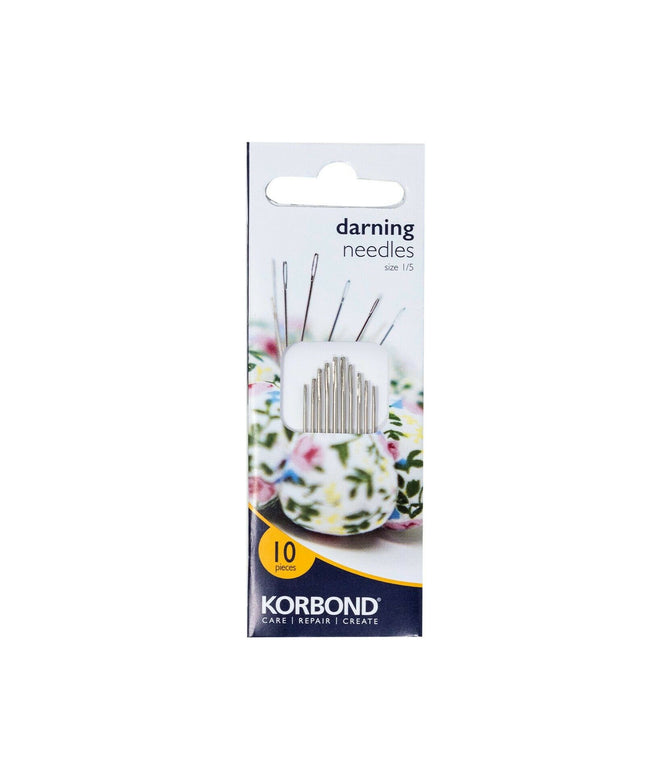KORBOND 10 Pieces Darning Needles Size 1/5 Long Eye Sewing Craft Wool 110242