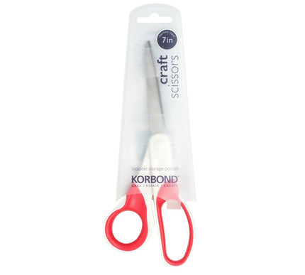 KORBOND 7" Craft Scissors Coloured Soft Grip Stainless Steel Art Craft 110358
