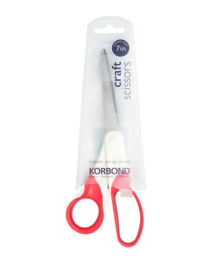 KORBOND 7" Craft Scissors Coloured Soft Grip Stainless Steel Art Craft 110358