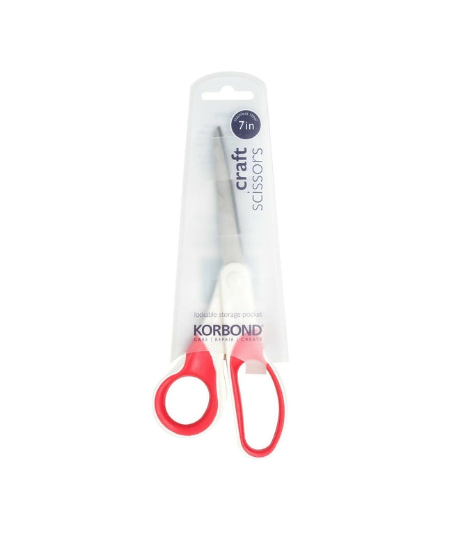 KORBOND 7" Craft Scissors Coloured Soft Grip Stainless Steel Art Craft 110358