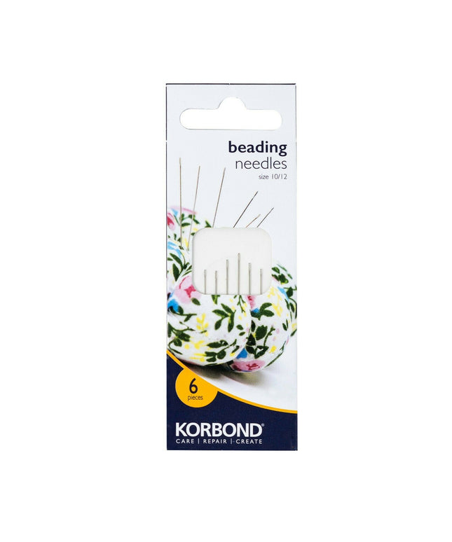 KORBOND 6 Pieces Beading Needles Size 10/12 Fine Sequin Seed Beadwork 110243