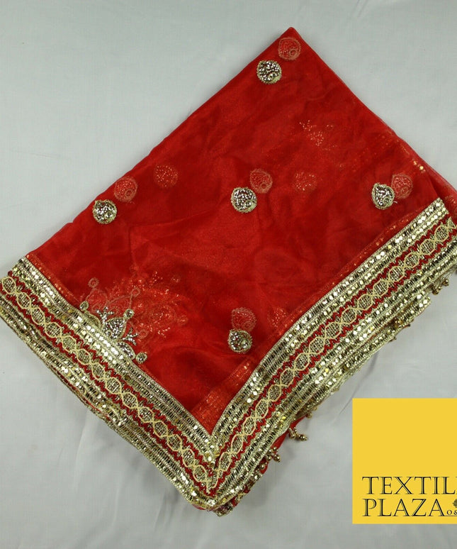 Mata Ki Chunni Embroidery Golden Border Devi Mata Pooja Chunri Puja Hindu Maiyan