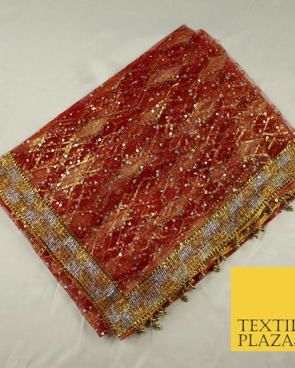 Mata Ki Chunni Zari Golden Border Devi Mata Pooja Chunri Puja Hindu Maiyan