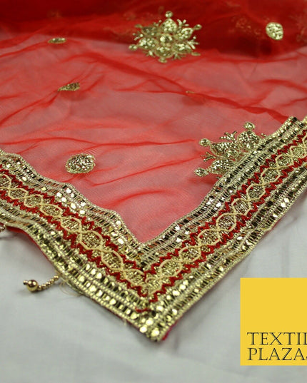 Mata Ki Chunni Embroidery Golden Border Devi Mata Pooja Chunri Puja Hindu Maiyan