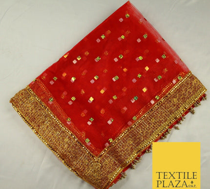 Mata Ki Chunni Embroidery Golden Border Devi Mata Pooja Chunri Puja Hindu Maiyan