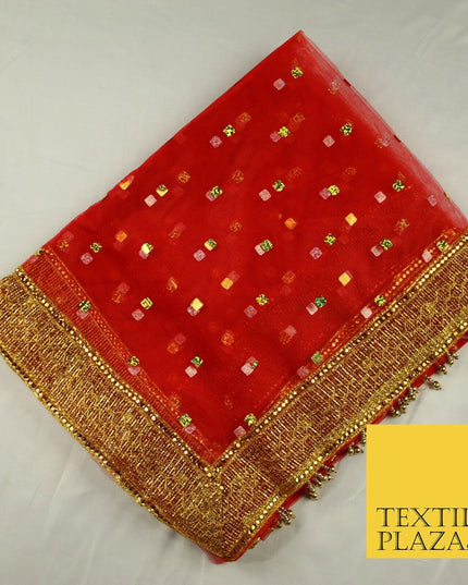 Mata Ki Chunni Embroidery Golden Border Devi Mata Pooja Chunri Puja Hindu Maiyan