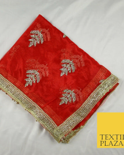 Mata Ki Chunni Embroidery Golden Border Devi Mata Pooja Chunri Puja Hindu Maiyan