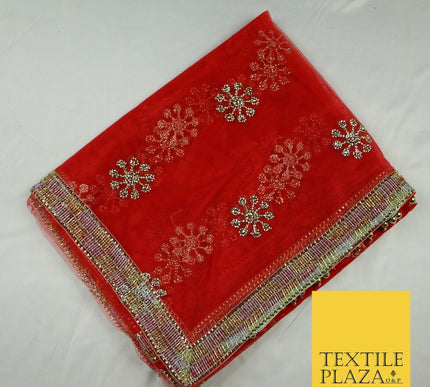 Mata Ki Chunni Embroidery Golden Border Devi Mata Pooja Chunri Puja Hindu Maiyan