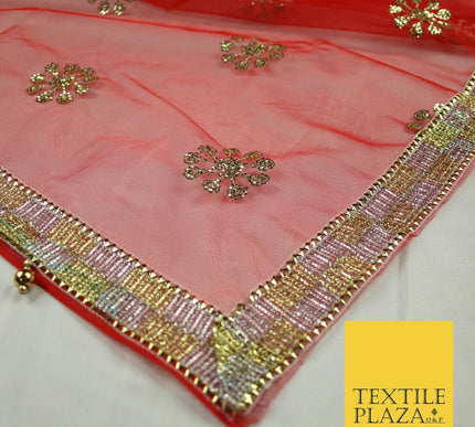 Mata Ki Chunni Embroidery Golden Border Devi Mata Pooja Chunri Puja Hindu Maiyan