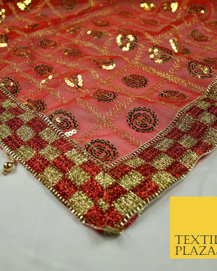 Mata Ki Chunni Embroidery Golden Border Devi Mata Pooja Chunri Puja Hindu Maiyan