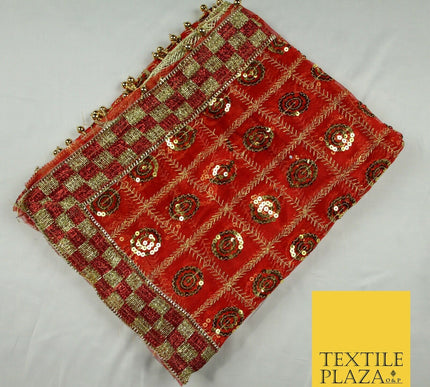 Mata Ki Chunni Embroidery Golden Border Devi Mata Pooja Chunri Puja Hindu Maiyan