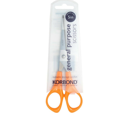 KORBOND 5" General Purpose Scissors Comfort Grip Stainless Steel Craft 112002