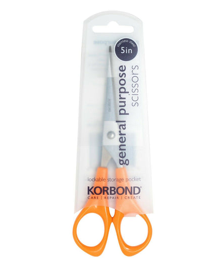 KORBOND 5" General Purpose Scissors Comfort Grip Stainless Steel Craft 112002