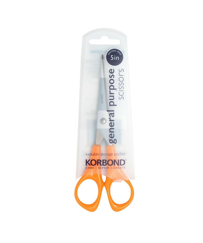 KORBOND 5" General Purpose Scissors Comfort Grip Stainless Steel Craft 112002