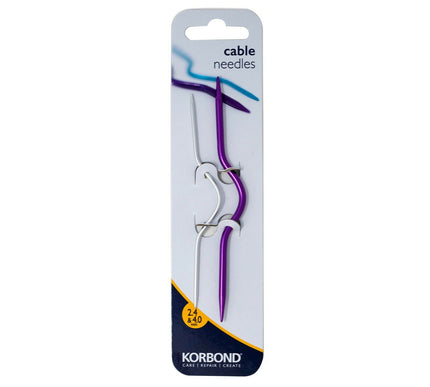 KORBOND 2 Pack Cable Needles Curved 2.4mm 4.0mm Knitting Crochet Craft 180046