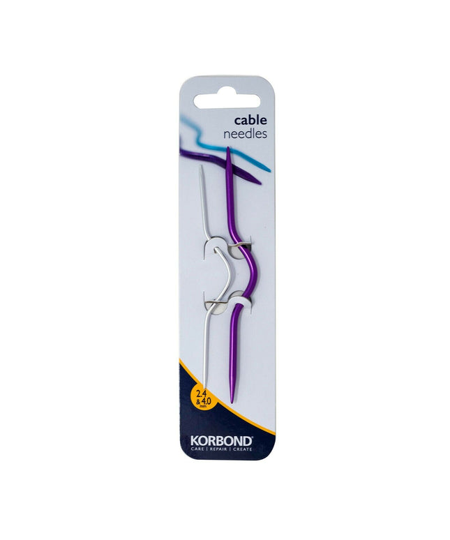 KORBOND 2 Pack Cable Needles Curved 2.4mm 4.0mm Knitting Crochet Craft 180046