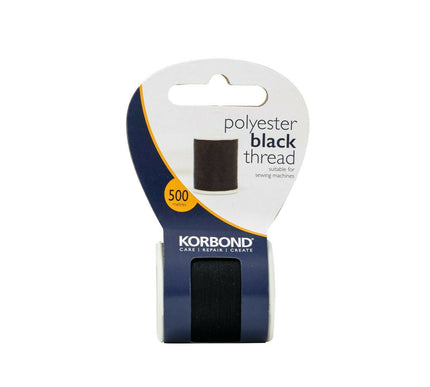 KORBOND Quality 500m BLACK 100% Spun Polyester Thread Sewing Repair Care 110795
