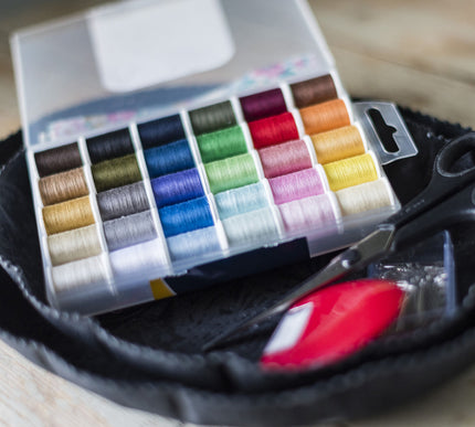 KORBOND 30 Pieces Colour Sewing Thread Set with Case 100% Spun Polyester 110780