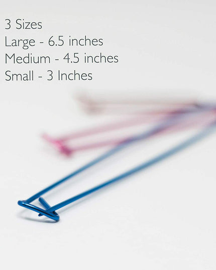 KORBOND 3 Piece Metal Stitch Holder Tool Set Knitting Sewing Crochet 180049