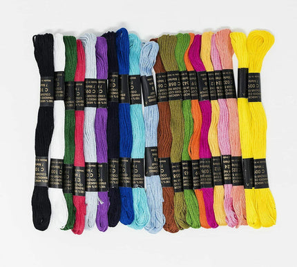 KORBOND Embroidery Floss - 20 Skeins 100% Mercerised Cotton Crafting 160950