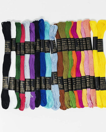 KORBOND Embroidery Floss - 20 Skeins 100% Mercerised Cotton Crafting 160950