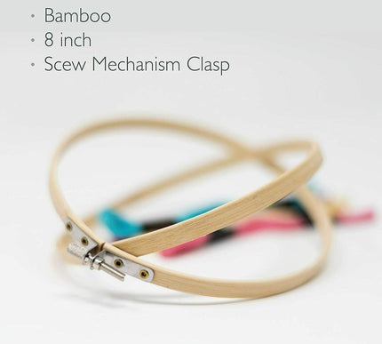 KORBOND 8" Bamboo Wooden Embroidery Hoop Cross Stitch Ring Frame Craft 160966