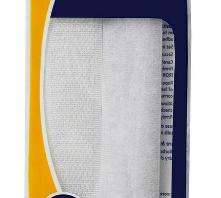 KORBOND Hook & Loop Iron On WHITE 2cm x 50cm Furnishing Upholstery Zip 110114