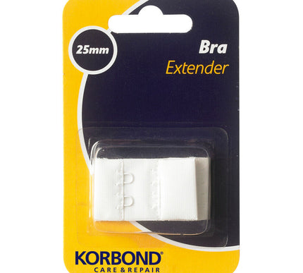 KORBOND Double Hook Bra Extender Extension 25mm WHITE - Machine Washable 110100