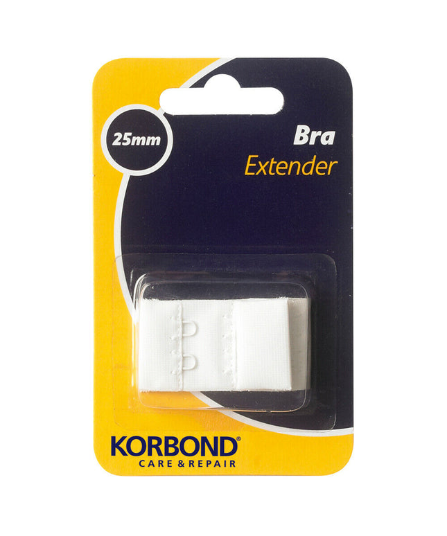 KORBOND Double Hook Bra Extender Extension 25mm WHITE - Machine Washable 110100