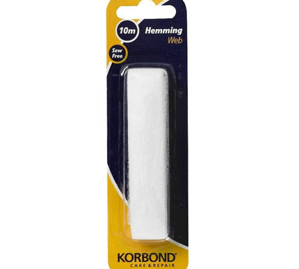 KORBOND 10m White Hemming Web No Sewing Required Craft Repair Bond Fabric 110041