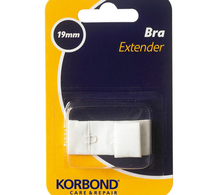 KORBOND Single Hook Bra Extender Extension 19mm WHITE - Machine Washable 110098