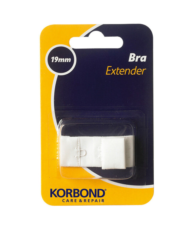 KORBOND Single Hook Bra Extender Extension 19mm WHITE - Machine Washable 110098