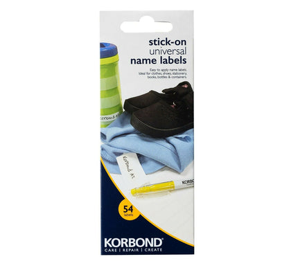 KORBOND 54 Stick On Universal Name Labels School Uniform Shoes Laundry 400137