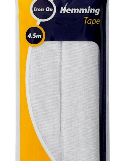 KORBOND Hemming Tape 4.5m - WHITE - Iron On Turning Up Trouser Skirt Hems 110031