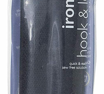 KORBOND Hook & Loop Iron On BLACK 2cm x 50cm Furnishing Upholstery Zip 110113