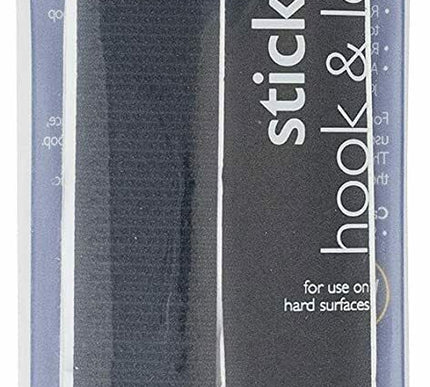 KORBOND Hook & Loop Stick On Press BLACK 2cm x 50cm Hard Surfaces 110116