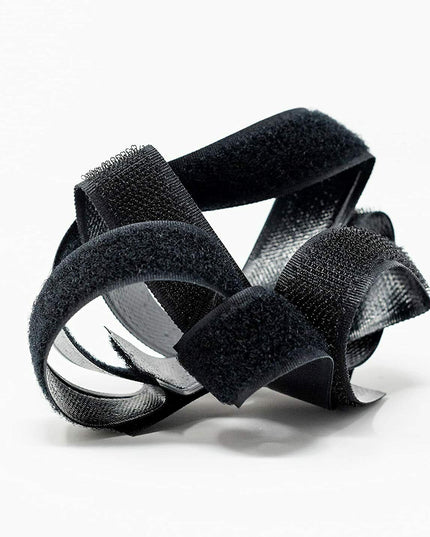 KORBOND Hook & Loop Iron On BLACK 2cm x 50cm Furnishing Upholstery Zip 110113