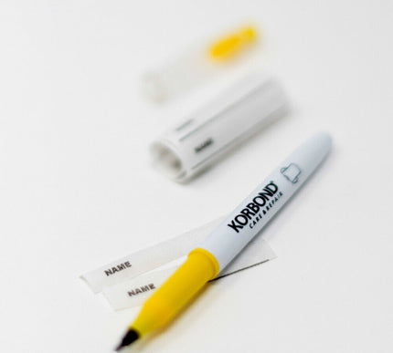 KORBOND Laundry Pen with 10 Iron On Labels Permanent Ink School Uniform 110022