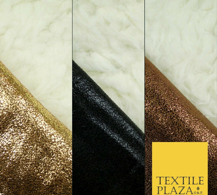 3 COLOURS - Premium Soft Shiny Foil Backed Faux SHERPA FUR Fabric 705GSM 59"