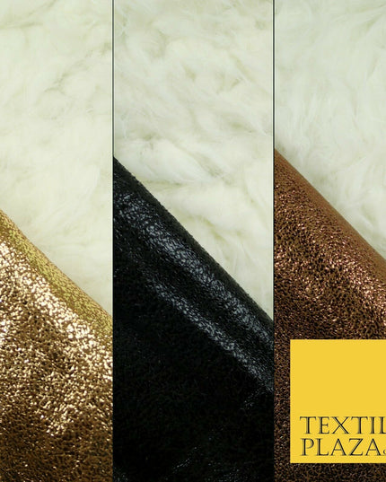 3 COLOURS - Premium Soft Shiny Foil Backed Faux SHERPA FUR Fabric 705GSM 59"