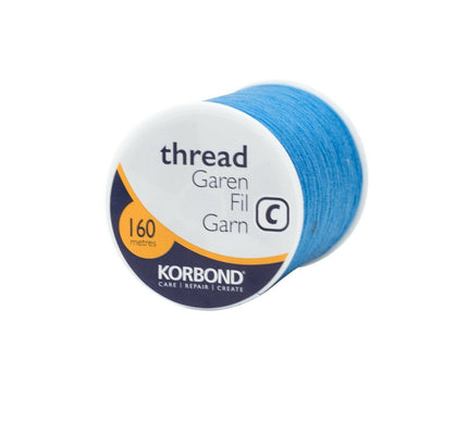 KORBOND 100% Polyester Thread 160m Reels No Shrinkage Sewing Repairs 12 COLOURS